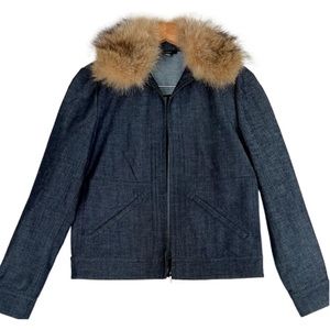 Etcetera Dressy Jean Jacket with removable fur Collar
